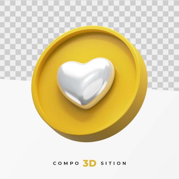 Cerchio giallo come icona rendering 3d