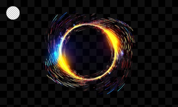 Cerchio luminoso su uno sfondo trasparente.
