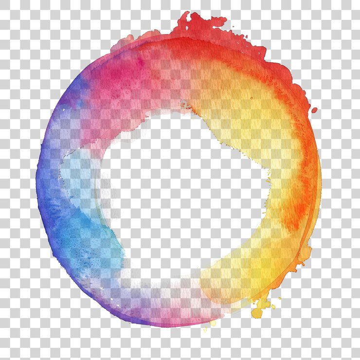PSD cercle d'aquarelle isolé sur fond transparent png