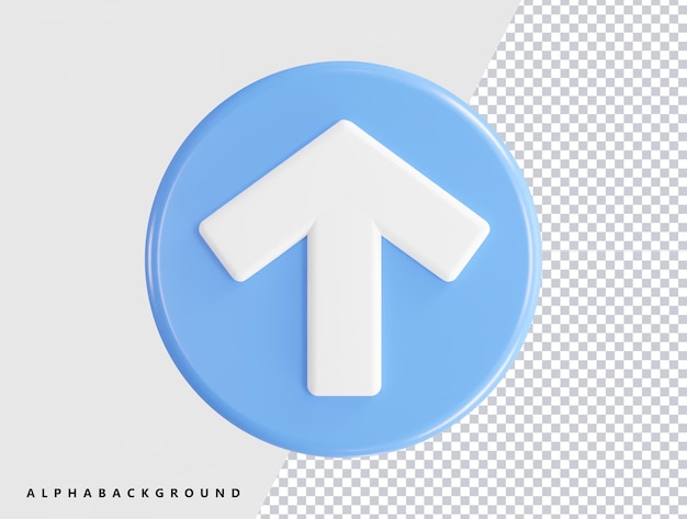 Un cercle bleu avec une flèche blanche pointant vers le haut.