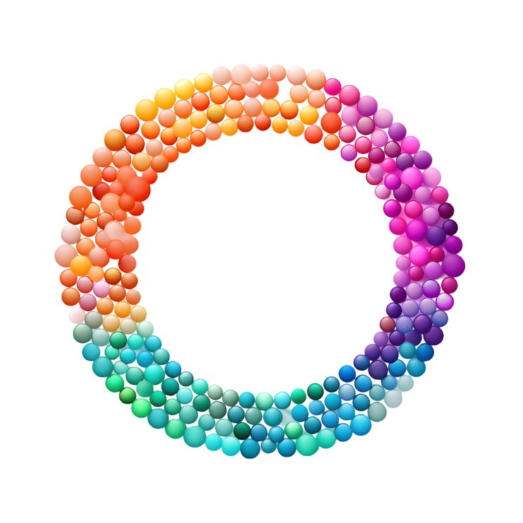 PSD un cercle coloré avec des points