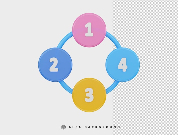 PSD cercle infographie icône rendu 3d illustration vectorielle