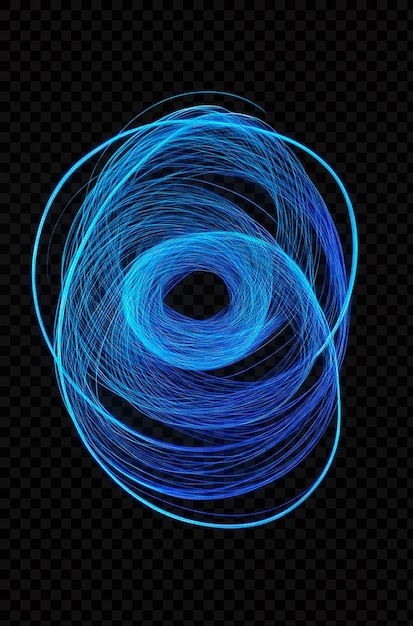 Cercle lumineux bleu sur fond transparent