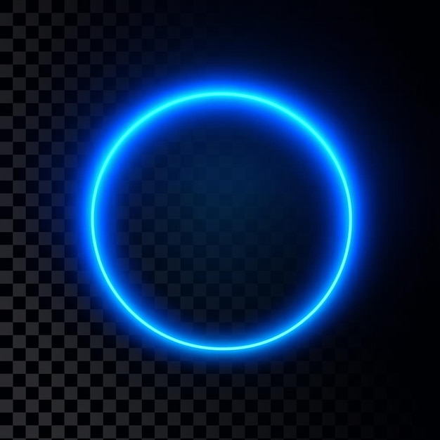 Cercle de néon bleu sur fond sombre
