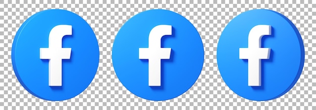 PSD cercle psd 3d avec logo facebook