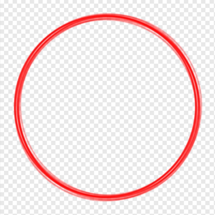 PSD un cercle rouge sur un fond transparent