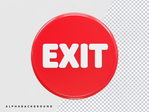 Un cercle rouge avec le mot exit dessus