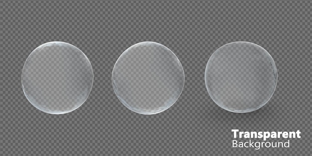 PSD cercle de verre sur fond transparent