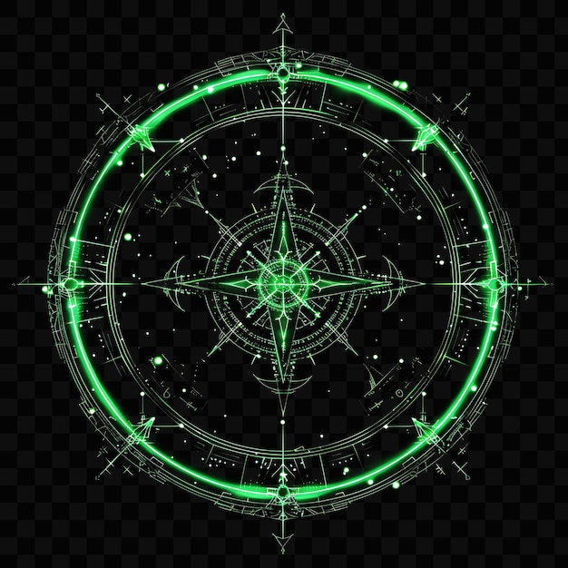 PSD un cercle vert avec une étoile dessus et un fond noir avec un circle vert avec un étoile
