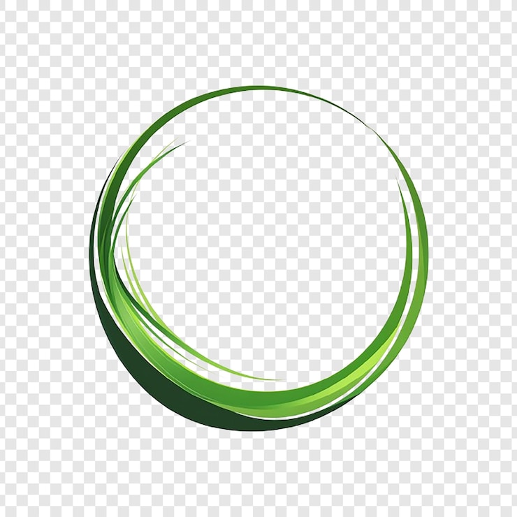 PSD cercle vert sur un fond transparent