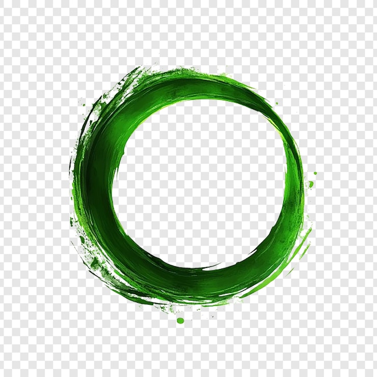 PSD cercle vert sur un fond transparent
