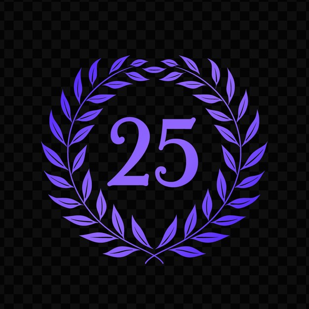 PSD un cercle violet avec le numéro 25 dessus