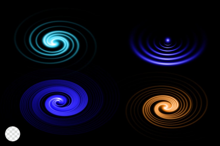 PSD cercles abstraits ensemble de lumière rougeoyante
