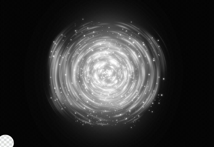 PSD cercles blancs brillants avec des cadres ronds scintillants sur fond noir