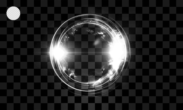 PSD cercles lumineux effet de lumière sur fond transparent