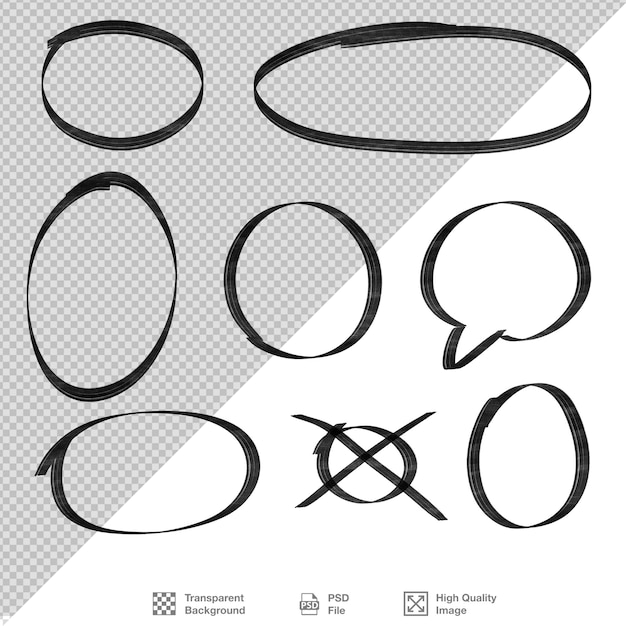 cercles de marquage sur fond transparent