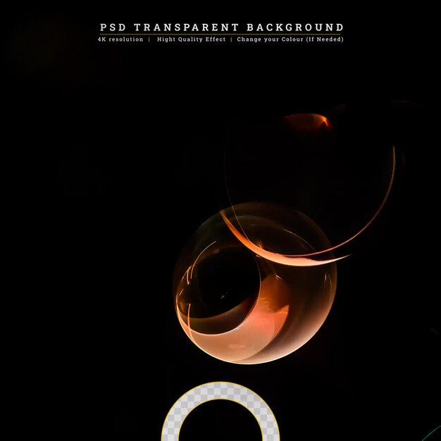 PSD des cercles rouges brillants avec des étincelles et de la fumée sur un fond transparent