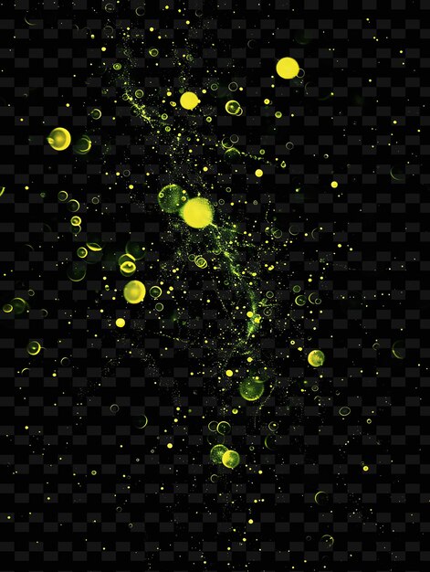 PSD des cercles verts et jaunes sur un fond noir