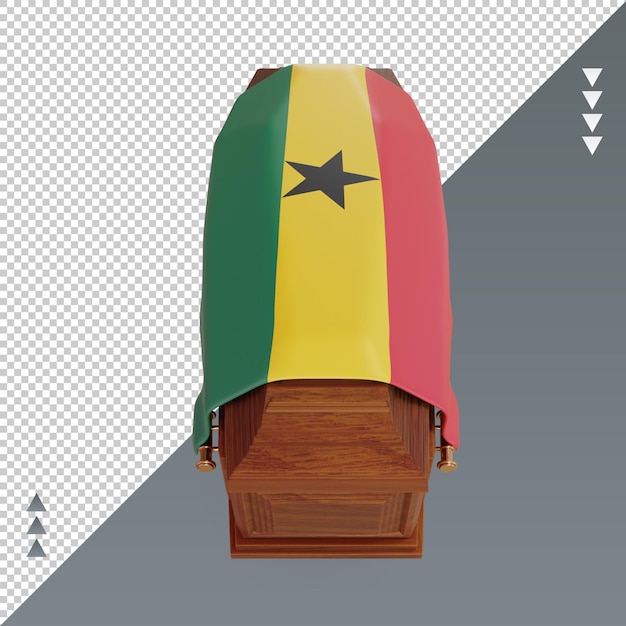 Cercueil 3d Ghana Flag Rendu Vue De Face