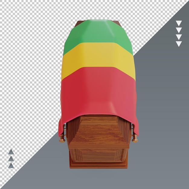 PSD cercueil 3d mali flag rendu vue de face