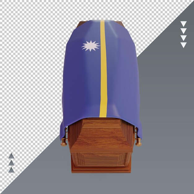 cercueil 3d Nauru flag rendu vue de face