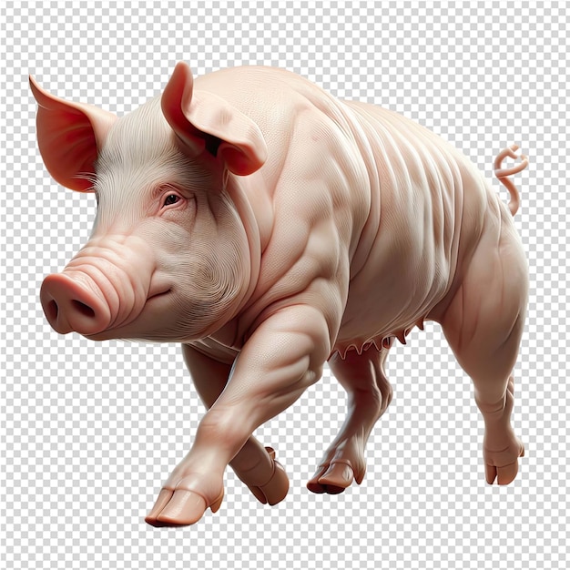 Un cerdo con un cerdo en la cabeza