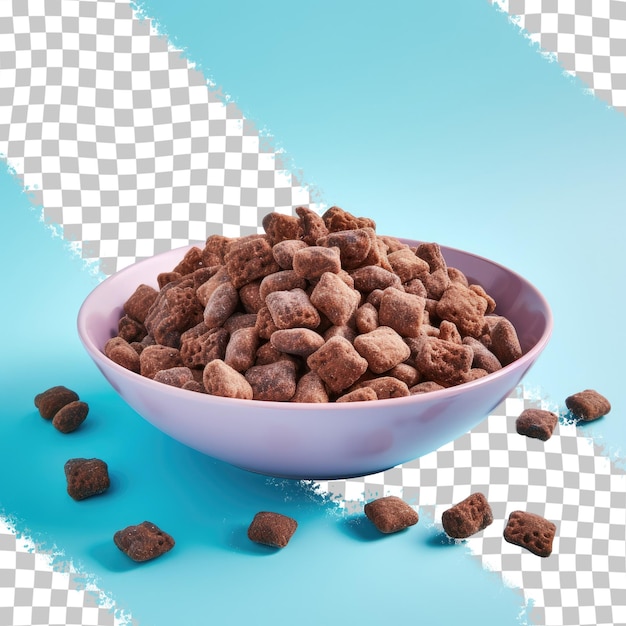 Cereali di cioccolato croccanti su sfondo trasparente