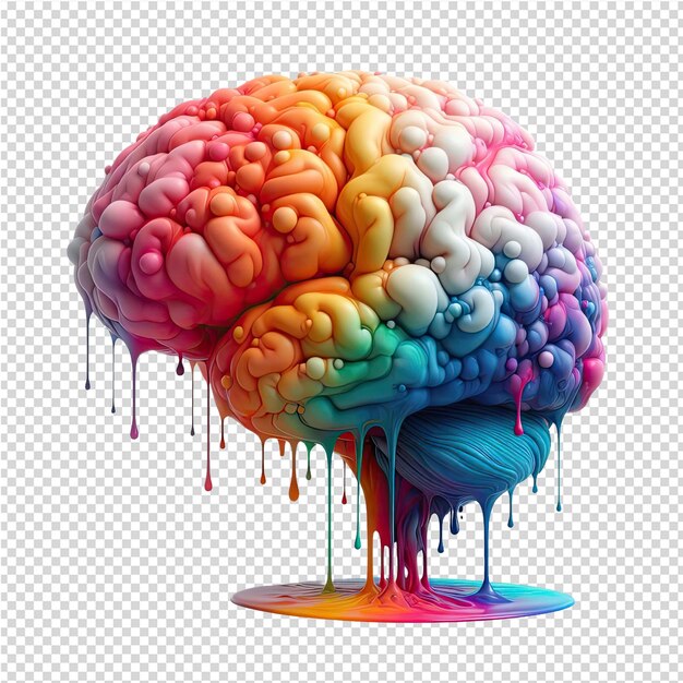 PSD un cerebro colorido con muchos colores en él