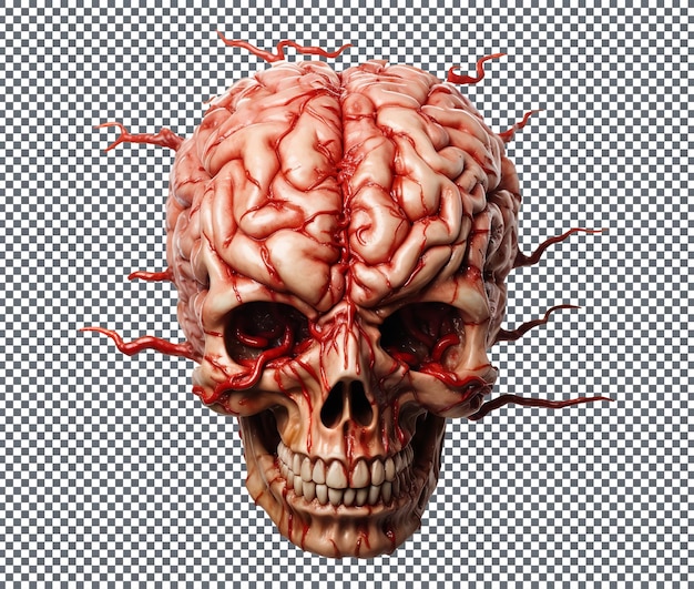 PSD cérebro de halloween isolado em fundo transparente