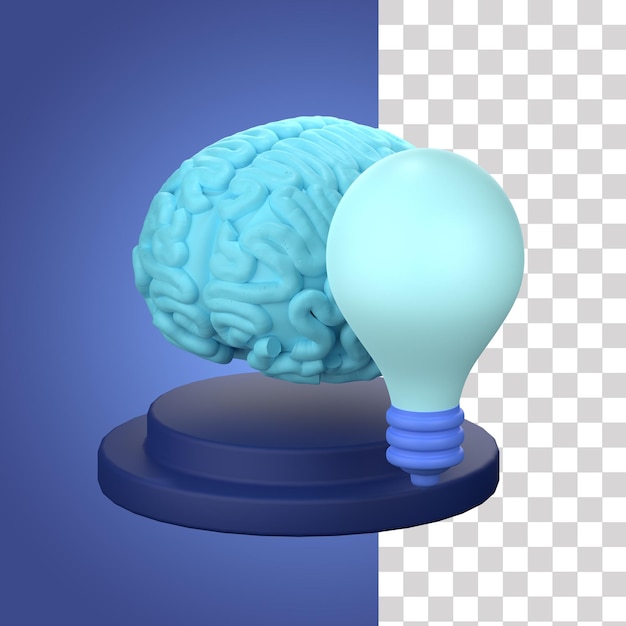 PSD cerebro idea 3d ilustración