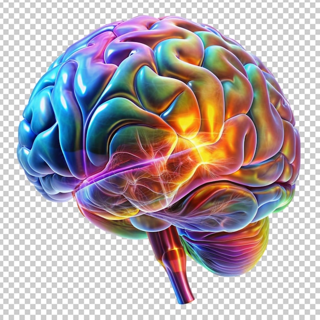 Un cerebro multicolor y brillante