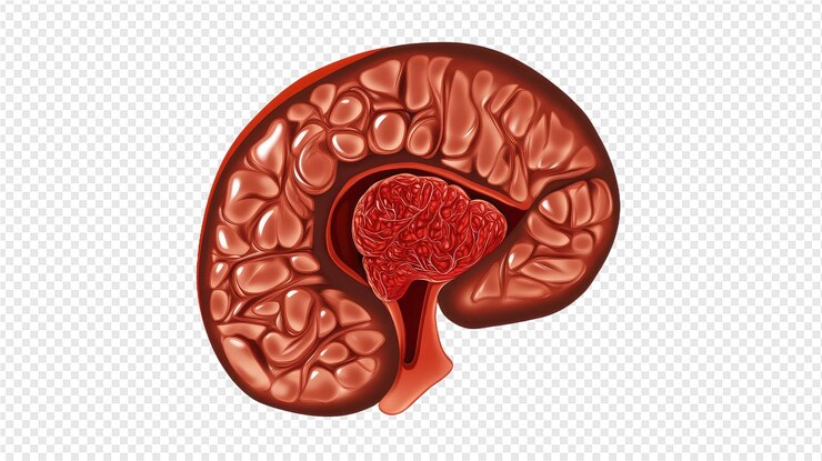 PSD cerebro sobre un fondo blanco