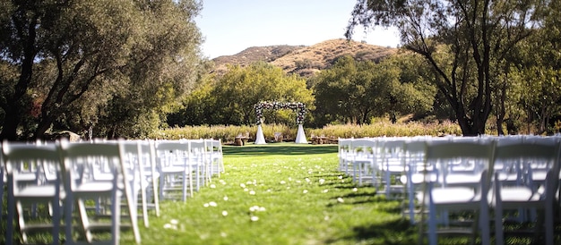 La ceremonia de la boda en un pintoresco entorno al aire libre