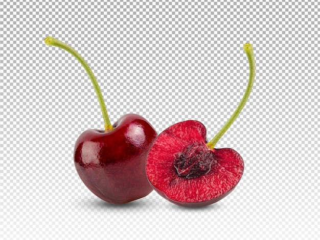 Cerezas rojas aisladas