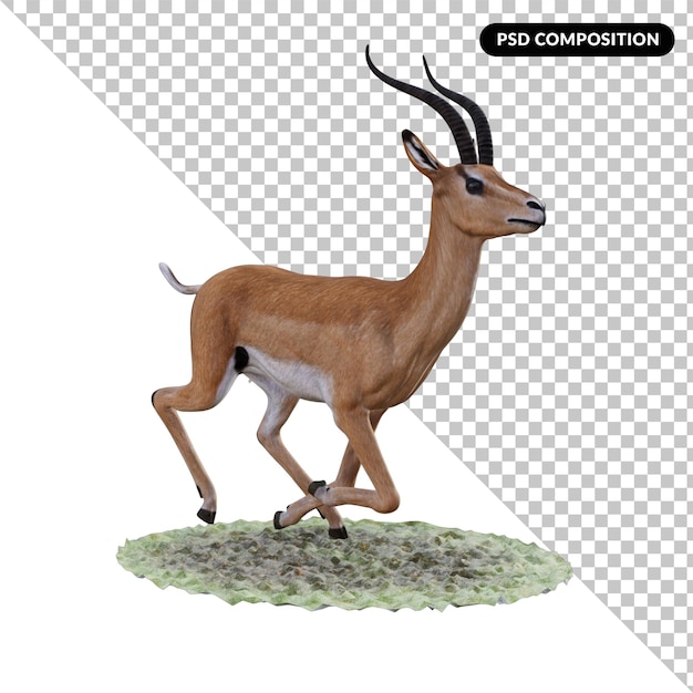 Cerf Isolé En 3d