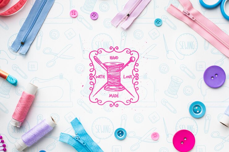 PSD cerniere colorate e bottoni mock-up