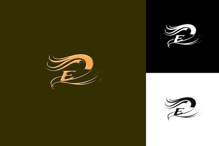 PSD černo-zlaté logo pro e e e e e e