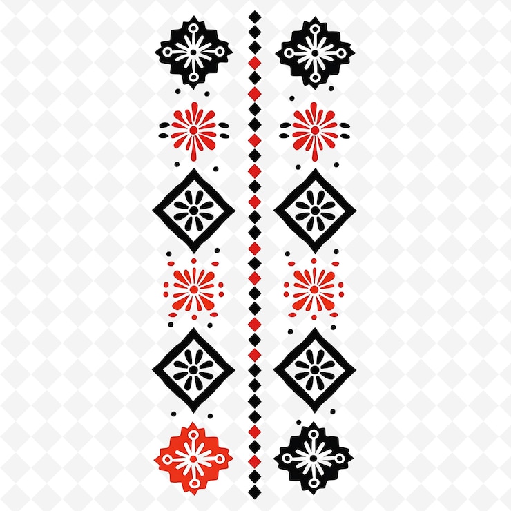 PSD černobílý design s červenými květinami a bílým pozadím