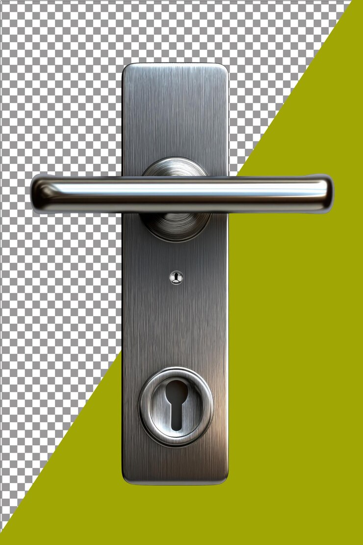 Cerradura de manija de puerta metálica Segura y elegante ideal para la decoración del hogar Hiperrealista aislado blanco sencillo T