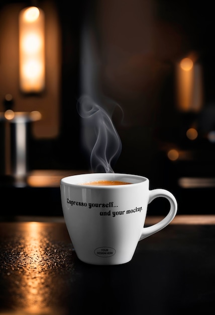 Cerrar en maqueta de taza