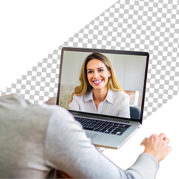 PSD cerrar mujer en videoconferencia