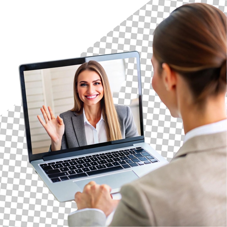 PSD cerrar mujer en videoconferencia