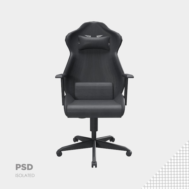 Cerrar en silla de oficina 3d aislado premium psd