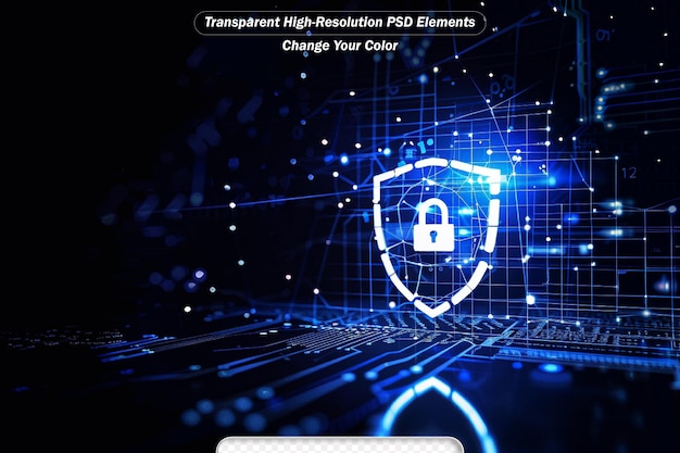 Cerrojo de seguridad cibernética Tecnología de datos digitales Protección de datos digitales de la red global
