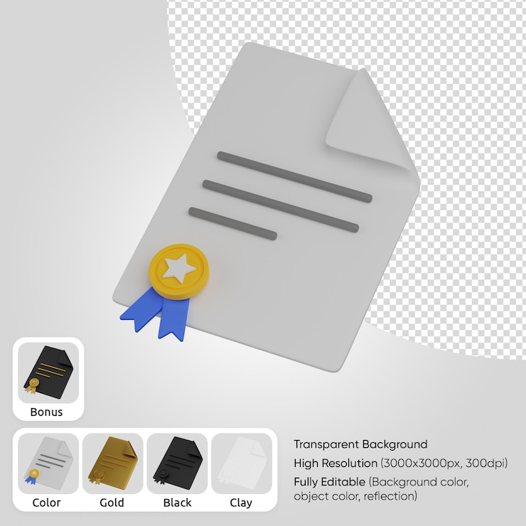 PSD certificado 3d