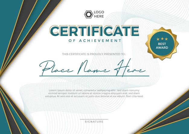 certificado diseño plantilla paisaje tamaño a4