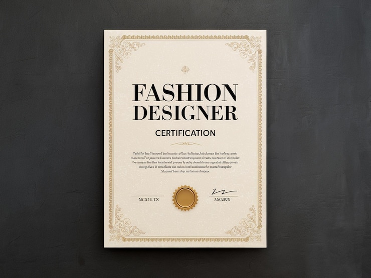 PSD un certificado dorado y blanco con un diseño dorado