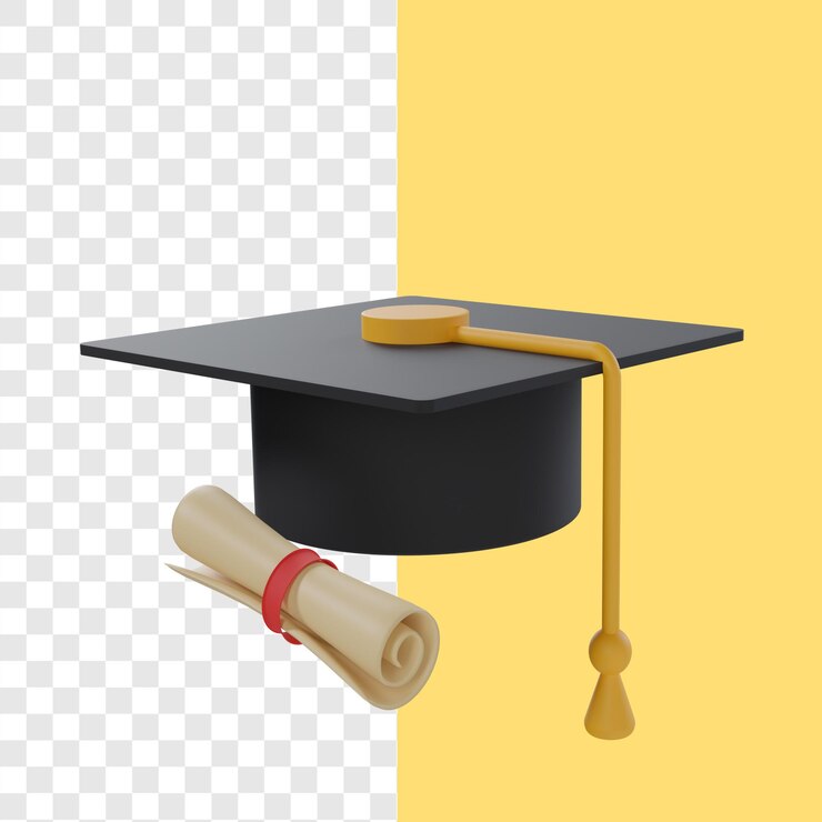 certificado de graduación y certificado de diploma de fondo alfa 3d