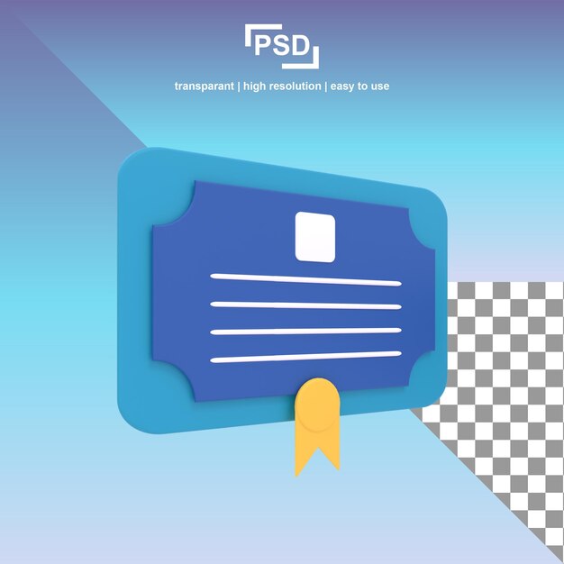 Certificado de ilustración 3d