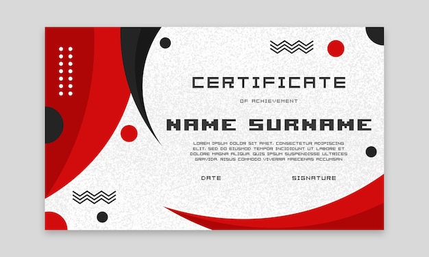 Certificado de logro con diseño abstracto moderno